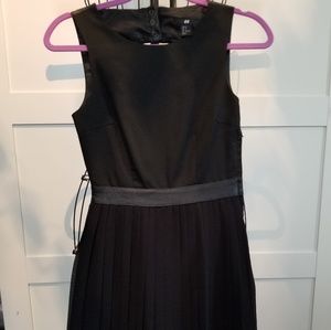 H & M leather and chiffon pleated skirt dress